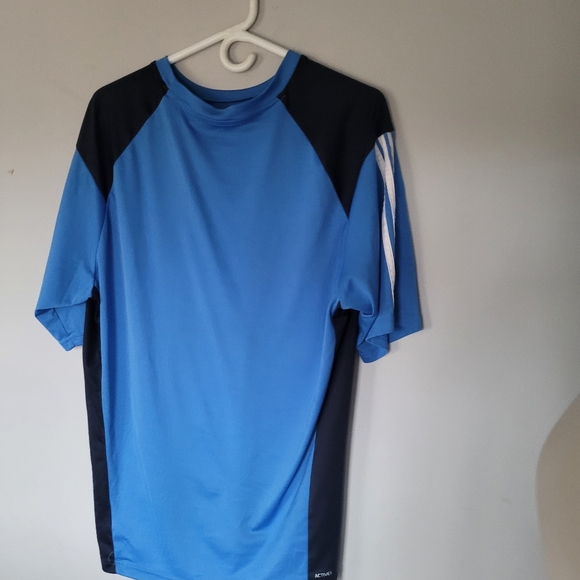 MEN'S ADIDAS 360 ACTIVE BLUE/BLACK ATHLETIC SHIRT SIZE XL - Picture 2 of 6